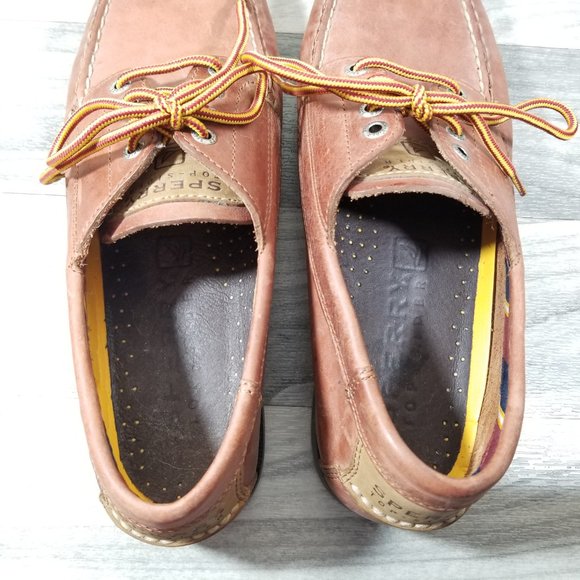 Sperry Top Sider Mens 10 Brown Leather Slip On - Picture 5 of 6